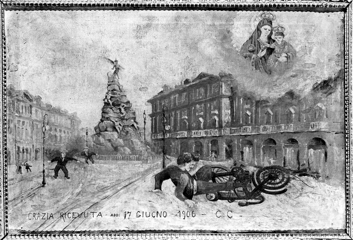 Intervento della Madonna della Consolata per sventare un incidente (ex voto, opera isolata) - ambito piemontese (inizio sec. XX)