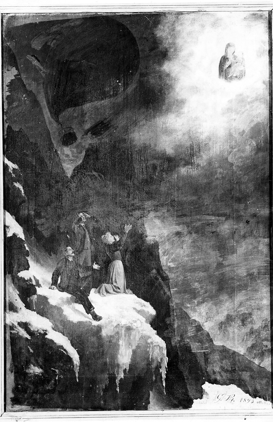 Intervento della Madonna della Consolata per sventare un incidente (ex voto, opera isolata) di Massoglia G (fine sec. XIX)