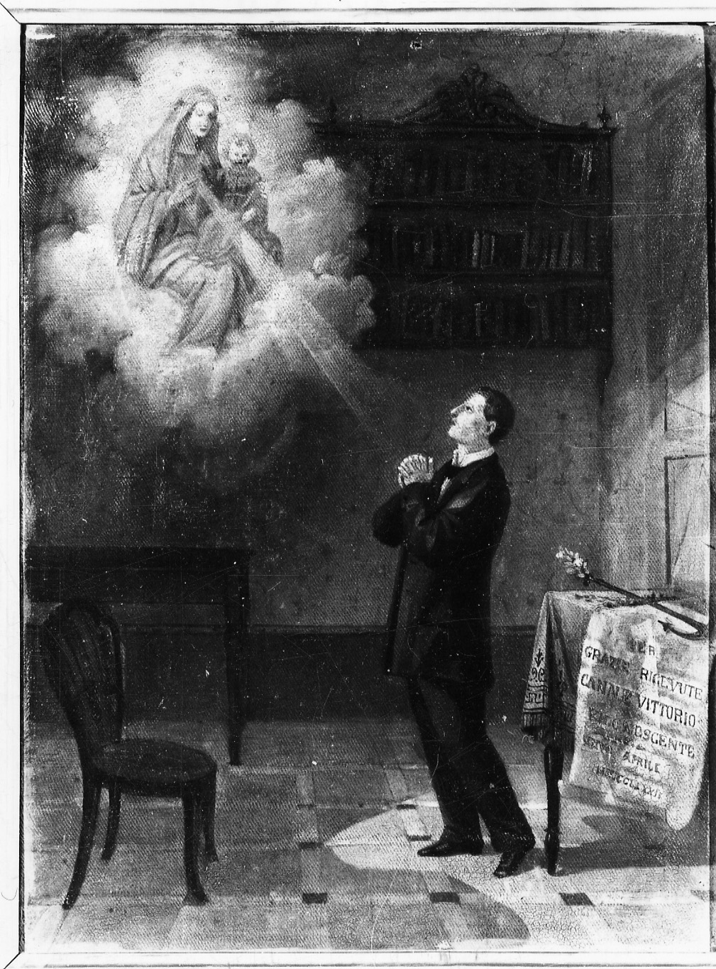 Intervento della Madonna della Consolata (ex voto, opera isolata) - ambito piemontese (ultimo quarto sec. XIX)