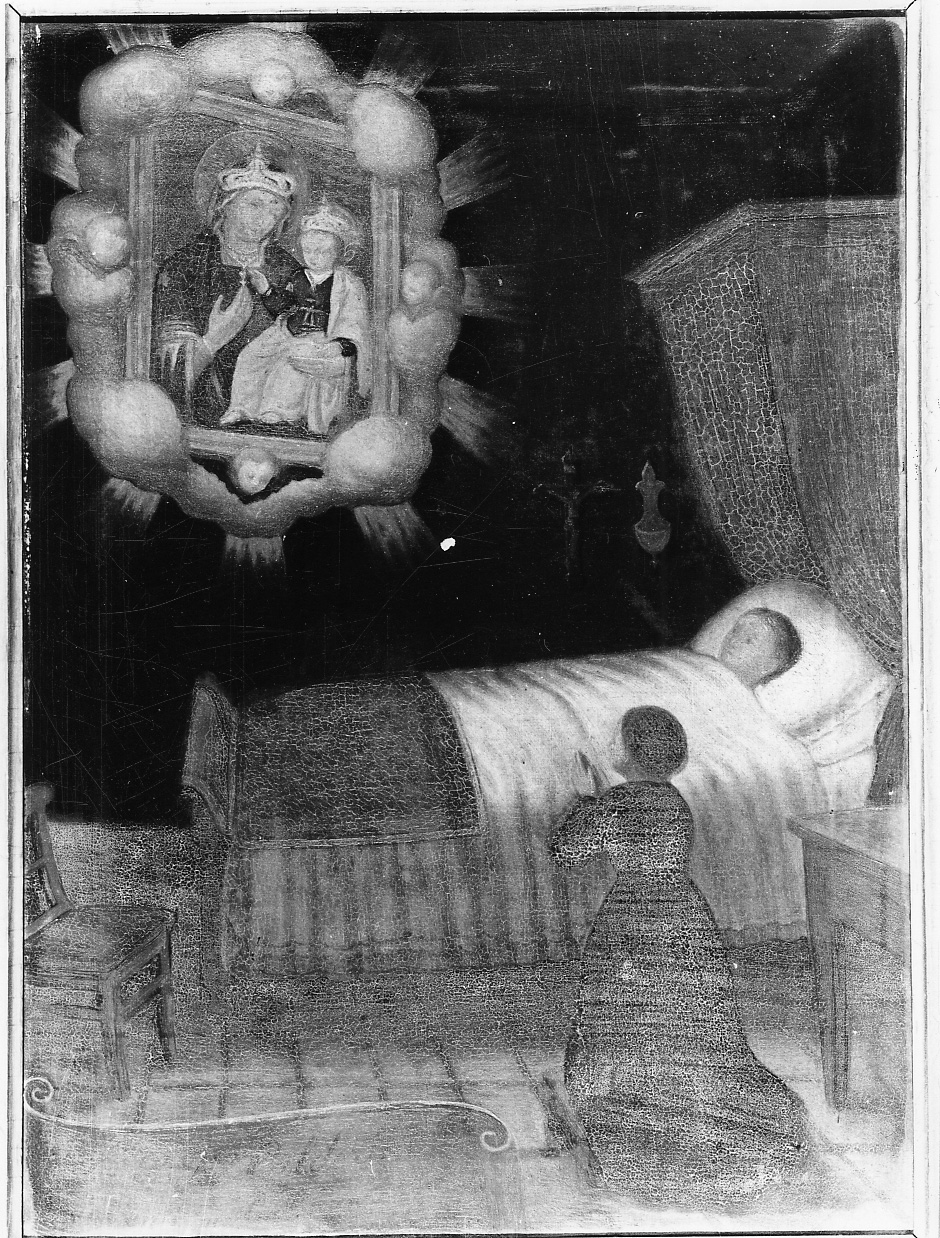 Intervento della Madonna della Consolata per guarigione (ex voto, opera isolata) - ambito piemontese (fine sec. XIX)