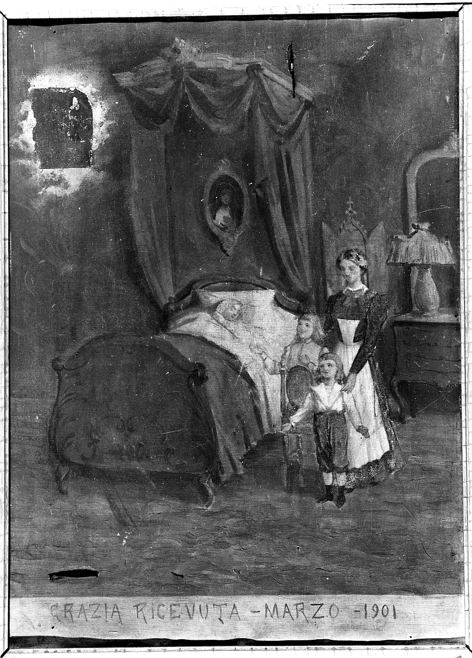 Intervento della Madonna della Consolata per guarigione (ex voto, opera isolata) - ambito piemontese (inizio sec. XX)