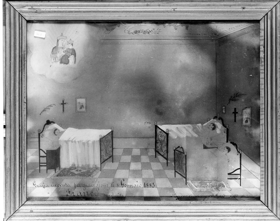 Intervento della Madonna della Consolata per guarigione (ex voto, opera isolata) - ambito piemontese (ultimo quarto sec. XIX)