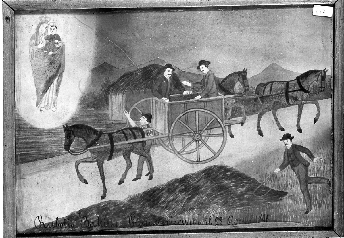 Intervento della Madonna della Consolata per sventare un incidente (ex voto, opera isolata) - ambito piemontese (fine sec. XIX)