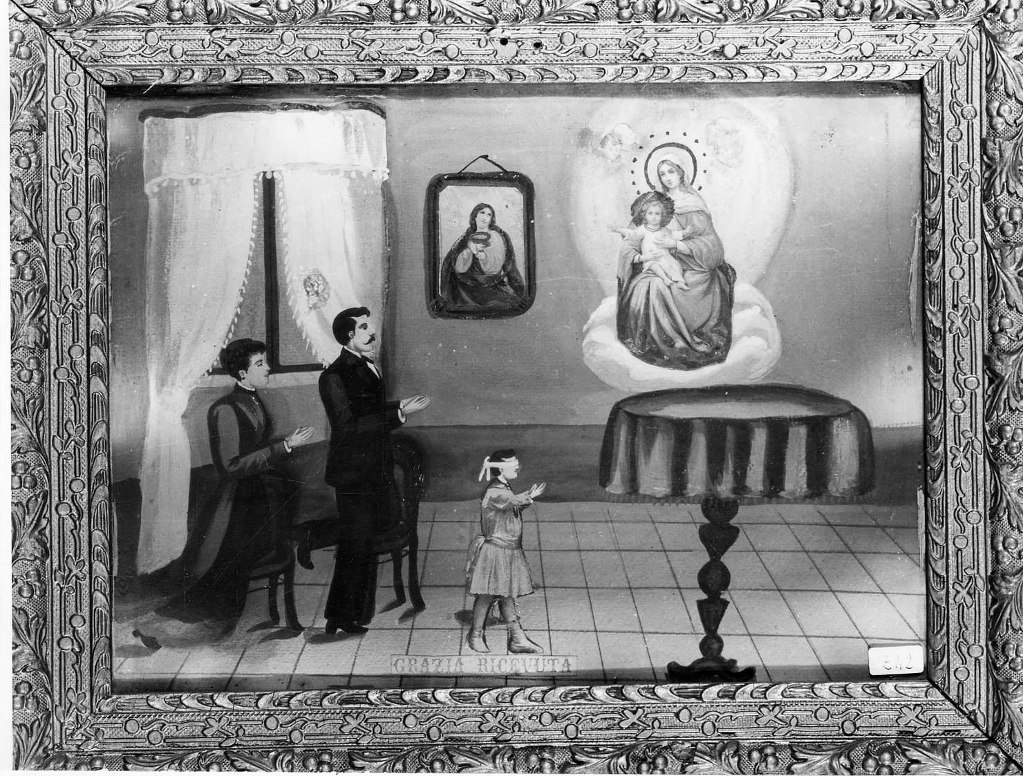 Intervento della Madonna della Consolata per guarigione (ex voto, opera isolata) - ambito piemontese (prima metà sec. XX)