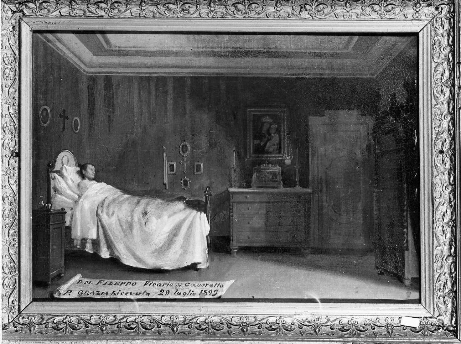 Intervento della Madonna della Consolata per guarigione (ex voto, opera isolata) - ambito piemontese (fine sec. XIX)
