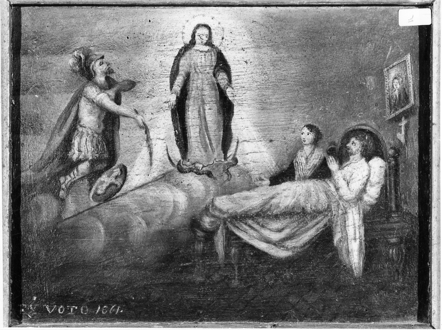 Intervento della Madonna Immacolata per guarigione (ex voto, opera isolata) di Coha (terzo quarto sec. XIX)