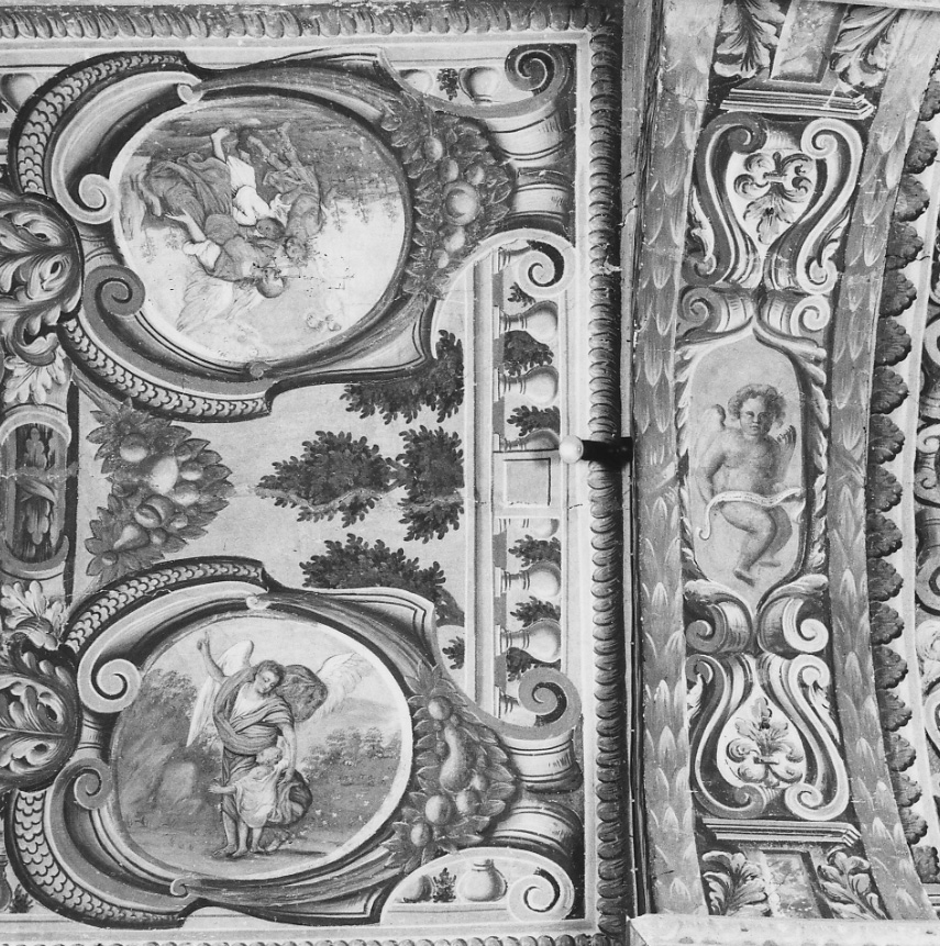 San Michele Arcangelo come angelo custode (dipinto, elemento d'insieme) di Andrietti Antonio, Pelliparis Giuseppe Antonio (ultimo quarto sec. XVII)