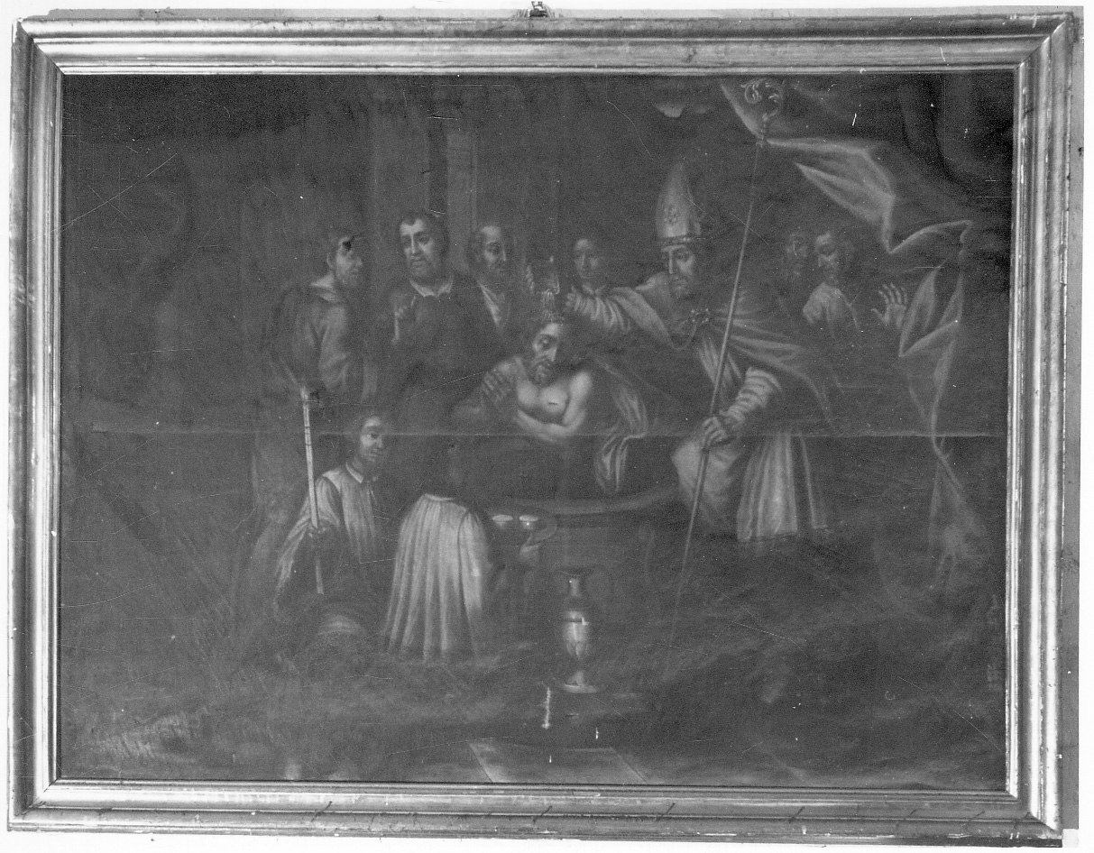 Sant'Ambrogio battezza Sant'Agostino (dipinto, elemento d'insieme) di Stasio Bartolomeo Bernardino (ultimo quarto sec. XVII)