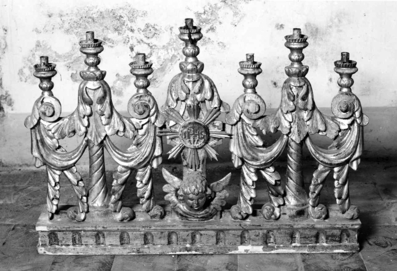 candelabro, serie - bottega piemontese (seconda metà sec. XVIII)