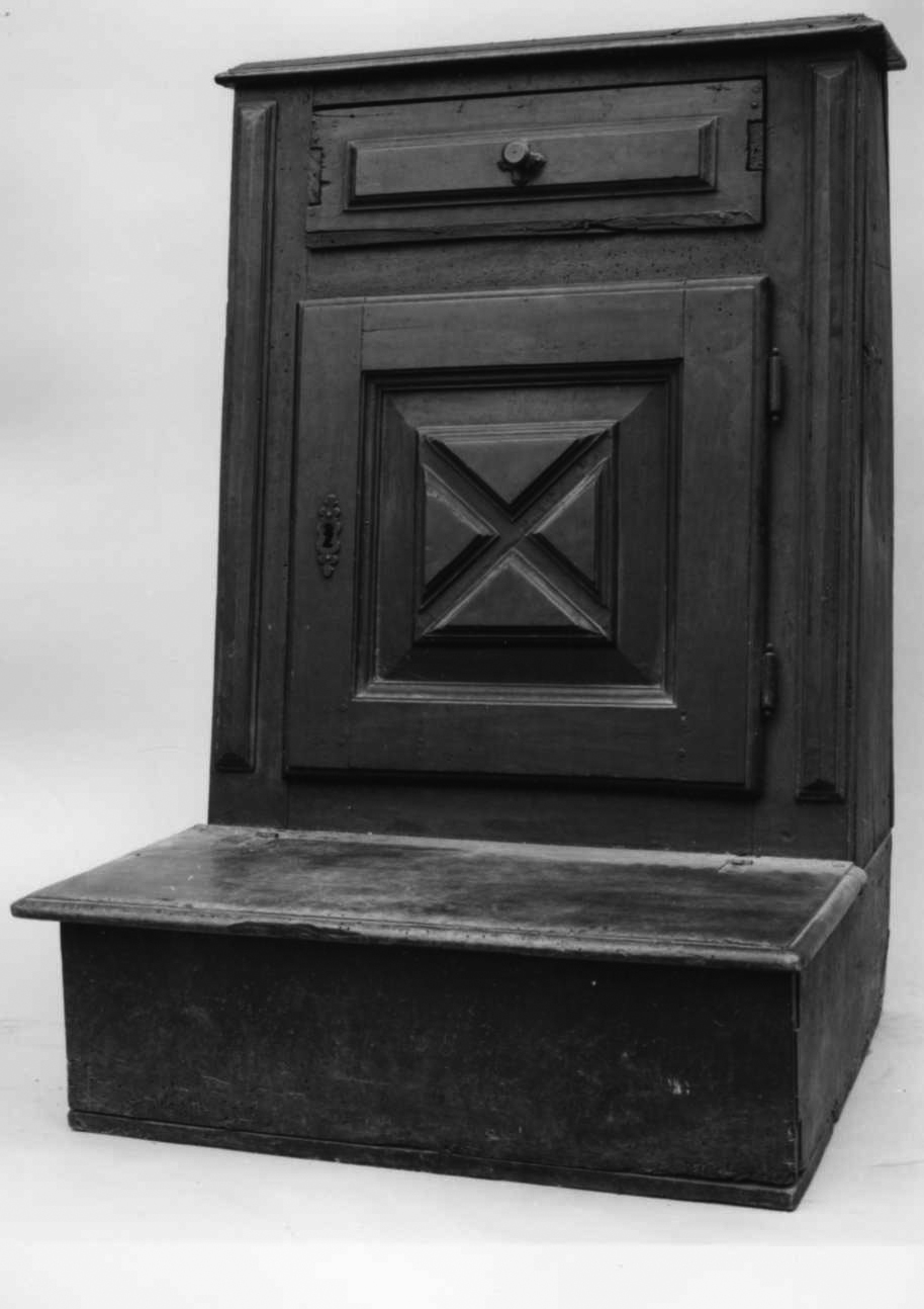 inginocchiatoio, opera isolata - bottega piemontese (ultimo quarto sec. XVII)