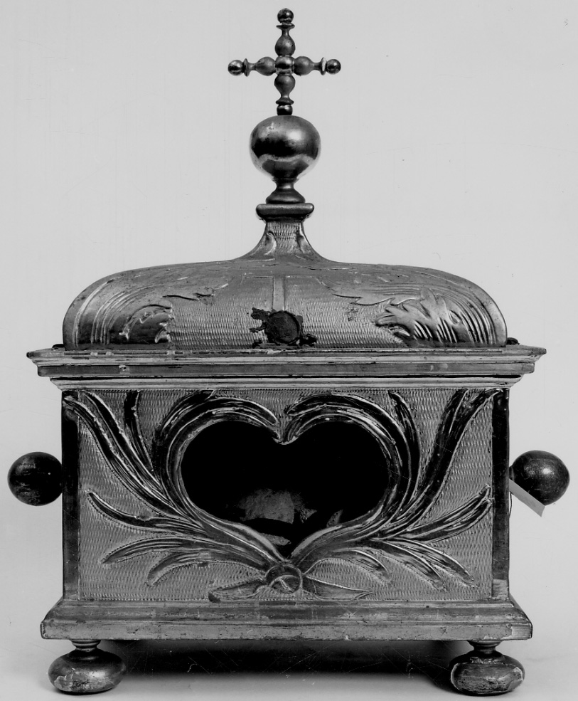 reliquiario a teca - a cofano, opera isolata - bottega piemontese-savoiarda (seconda metà sec. XIX)