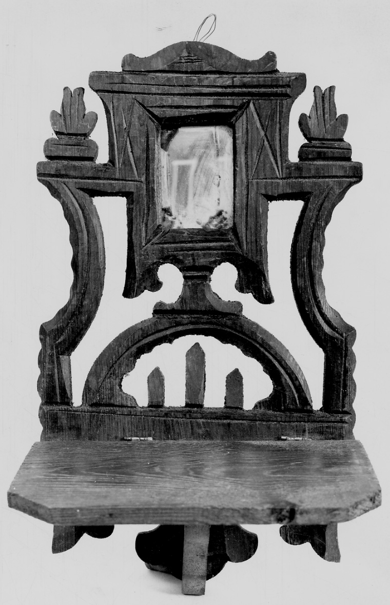 mensola - con specchiera, opera isolata - bottega della Val Susa (prima metà sec. XX)