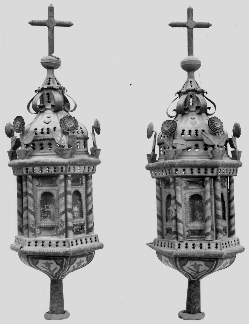 lanterna processionale, serie - bottega della Val Susa (sec. XIX)