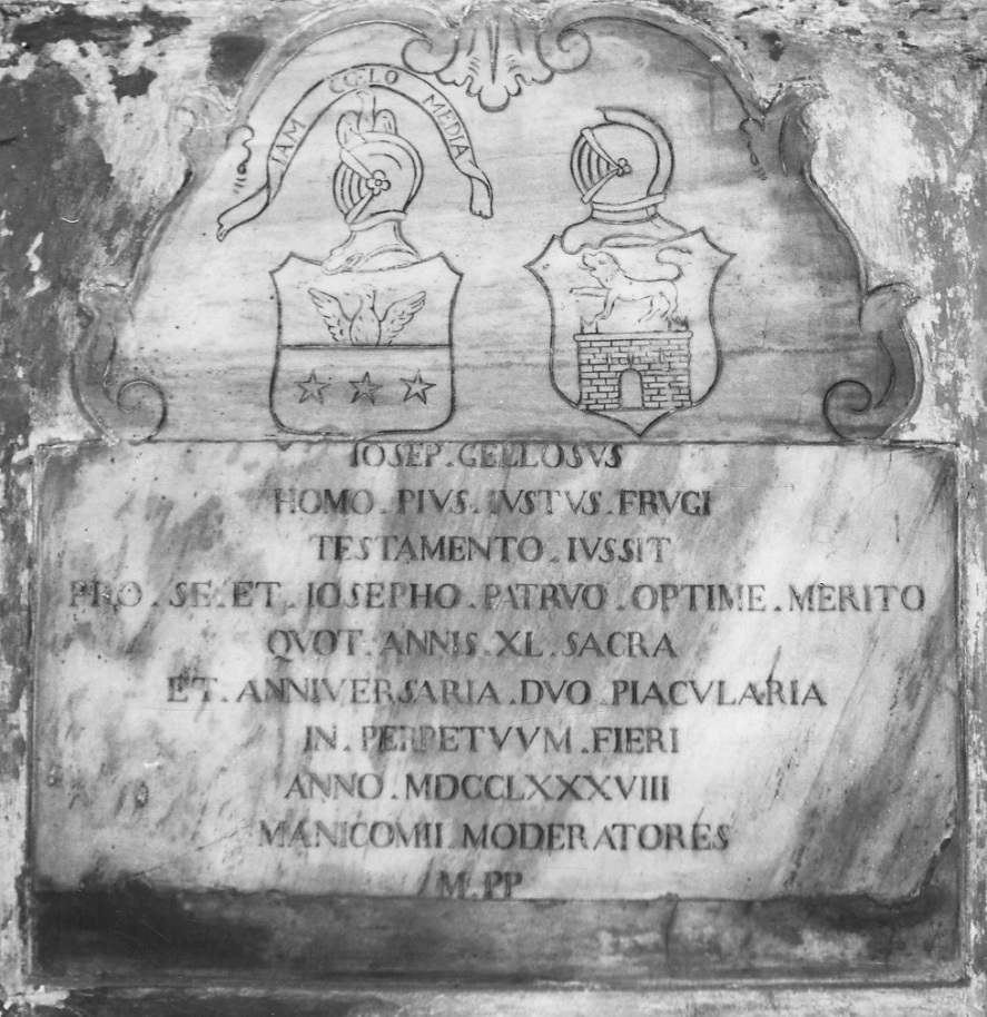 lapide commemorativa, opera isolata - bottega piemontese (ultimo quarto sec. XVIII)