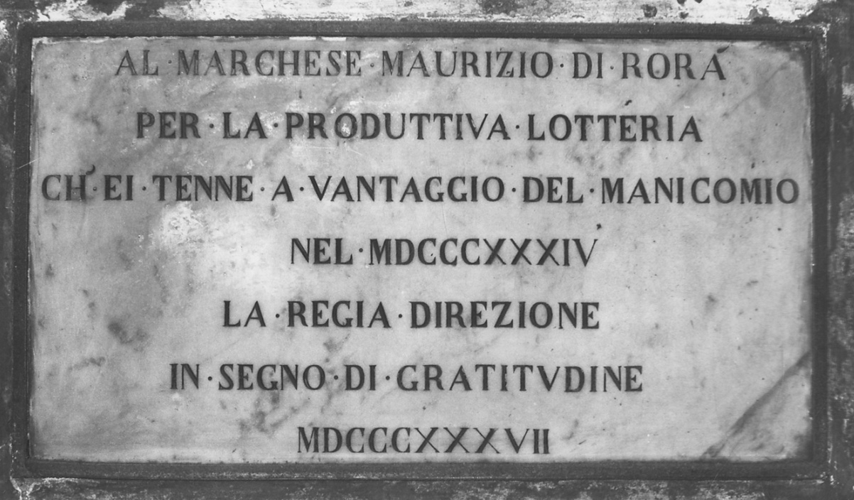 lapide commemorativa, opera isolata - bottega piemontese (secondo quarto sec. XIX)