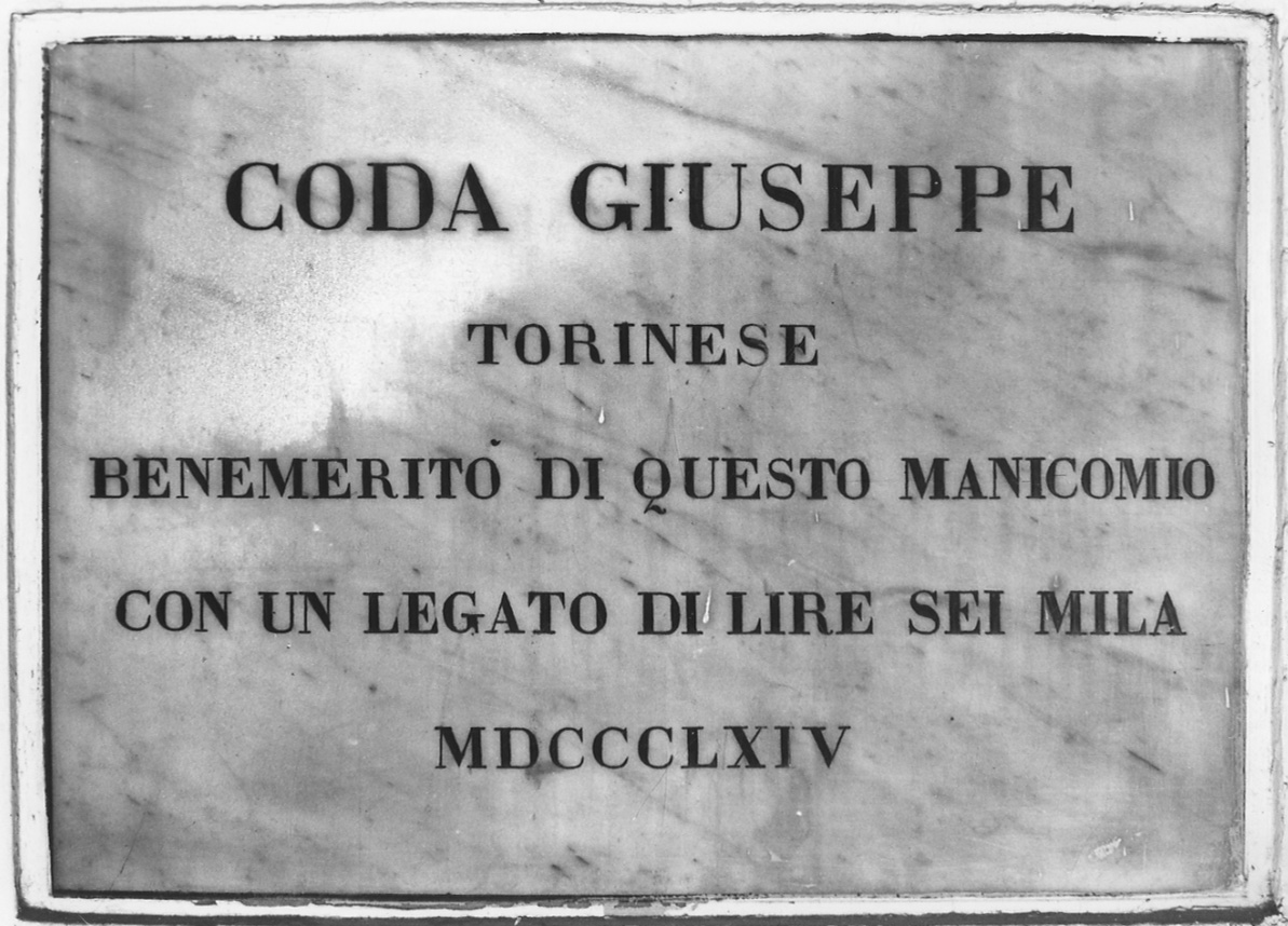 lapide commemorativa, opera isolata - bottega piemontese (terzo quarto sec. XIX)
