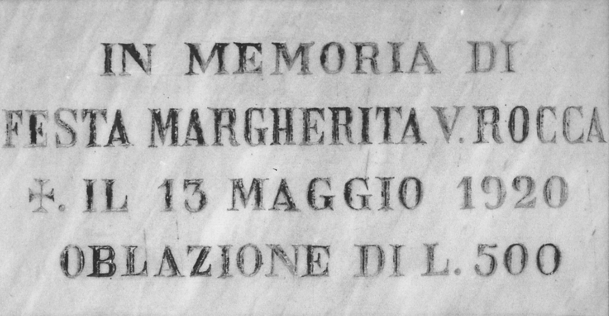 lapide commemorativa, opera isolata - bottega piemontese (primo quarto sec. XX)