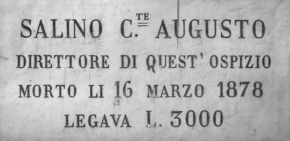 lapide commemorativa, opera isolata - bottega piemontese (ultimo quarto sec. XIX)