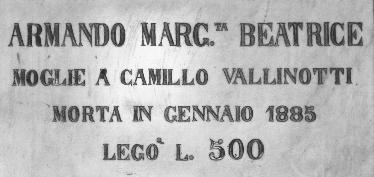 lapide commemorativa, opera isolata - bottega piemontese (ultimo quarto sec. XIX)