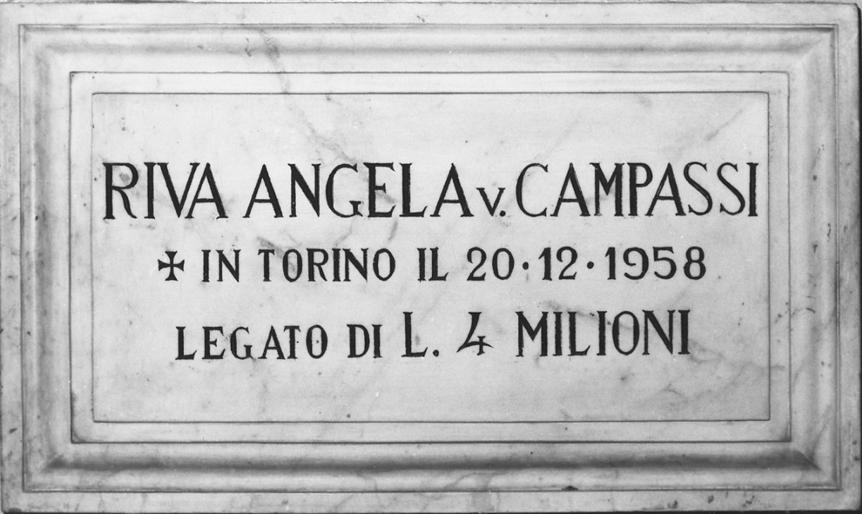 lapide commemorativa, opera isolata - bottega piemontese (metà sec. XX)