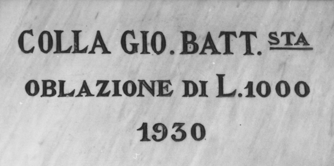 lapide commemorativa, opera isolata - bottega piemontese (secondo quarto sec. XX)