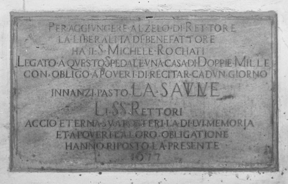 lapide commemorativa, opera isolata - bottega piemontese (ultimo quarto sec. XVII)