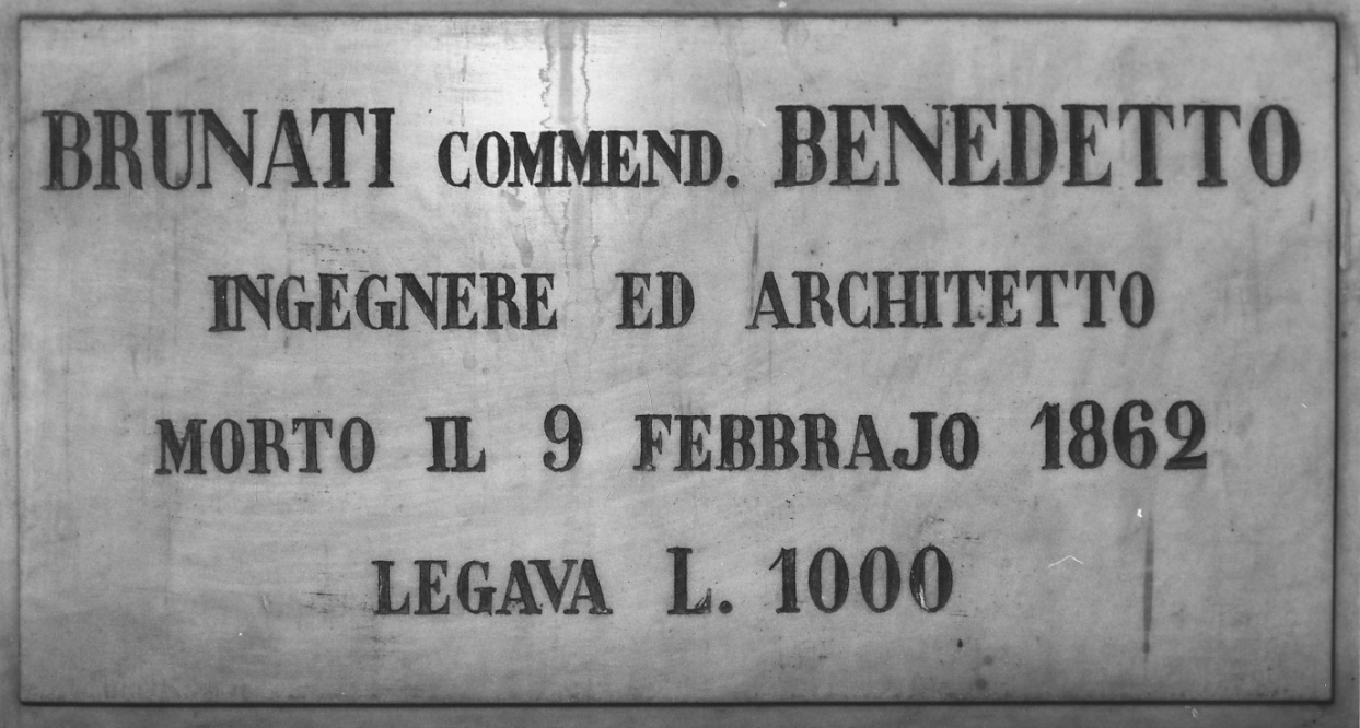 lapide commemorativa, opera isolata - bottega piemontese (terzo quarto sec. XIX)