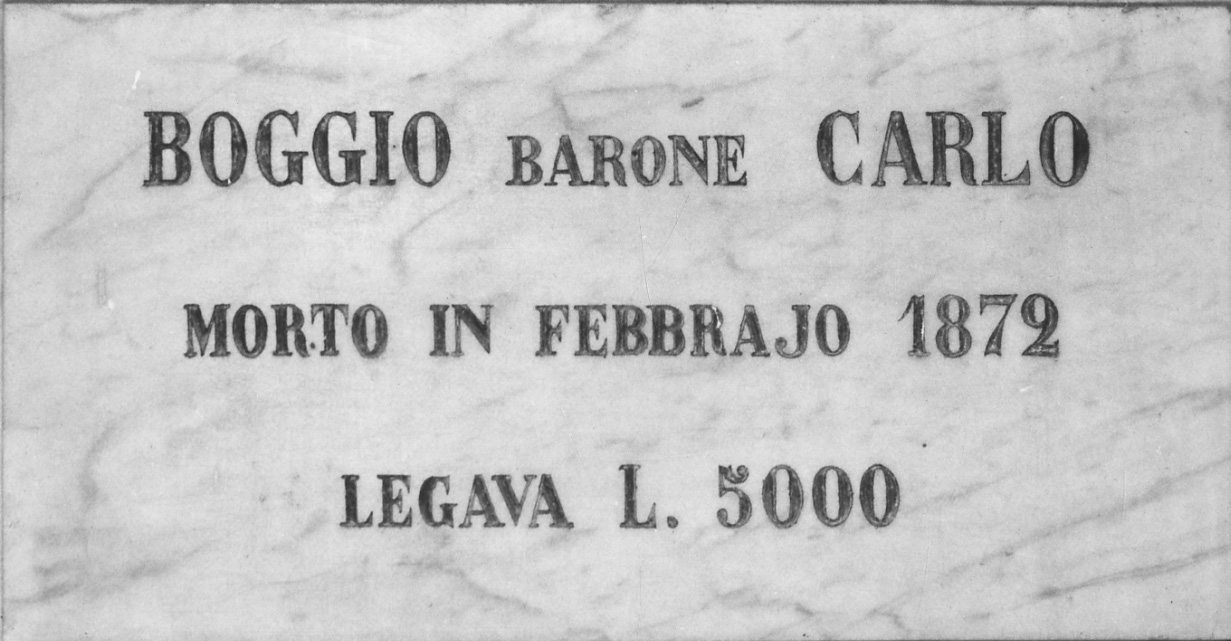 lapide commemorativa, opera isolata - bottega piemontese (terzo quarto sec. XIX)