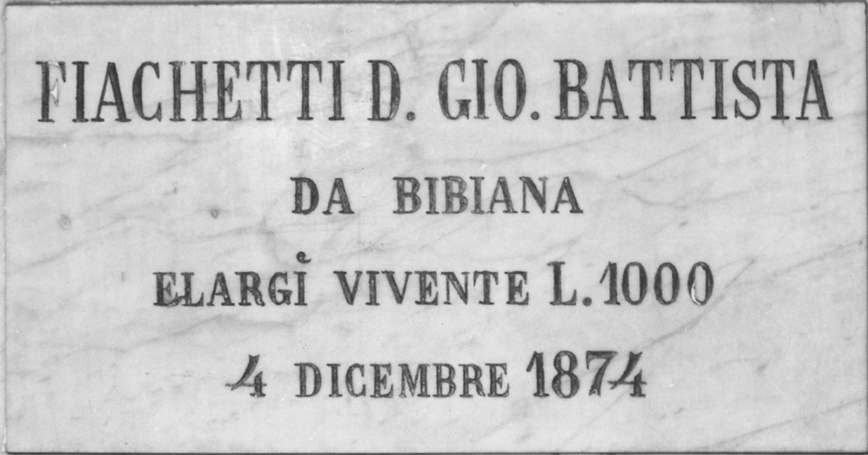 lapide commemorativa, opera isolata - bottega piemontese (terzo quarto sec. XIX)