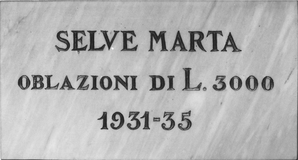 lapide commemorativa, opera isolata - bottega piemontese (secondo quarto sec. XX)