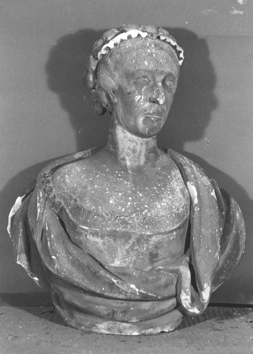 ritratto di donna (busto, opera isolata) - bottega piemontese (metà sec. XVIII)