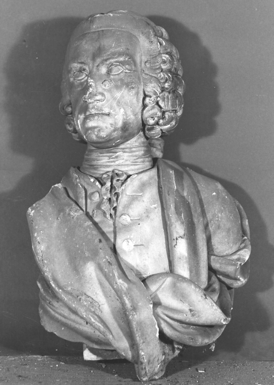 ritratto d'uomo (busto, opera isolata) - bottega piemontese (prima metà sec. XVIII)
