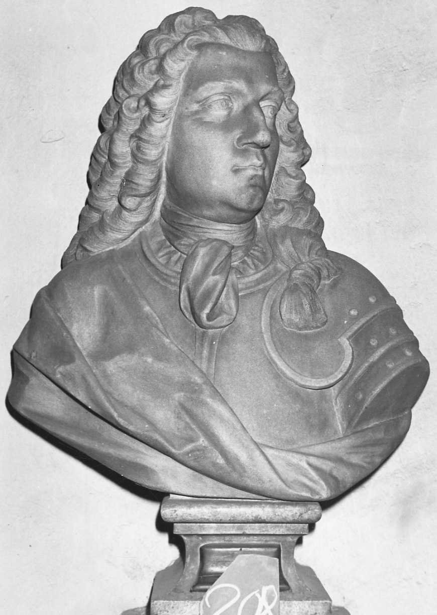 ritratto di Scipione Vallesa di Martiniana (busto, opera isolata) di Parodi Giovanni Battista (metà sec. XVIII)