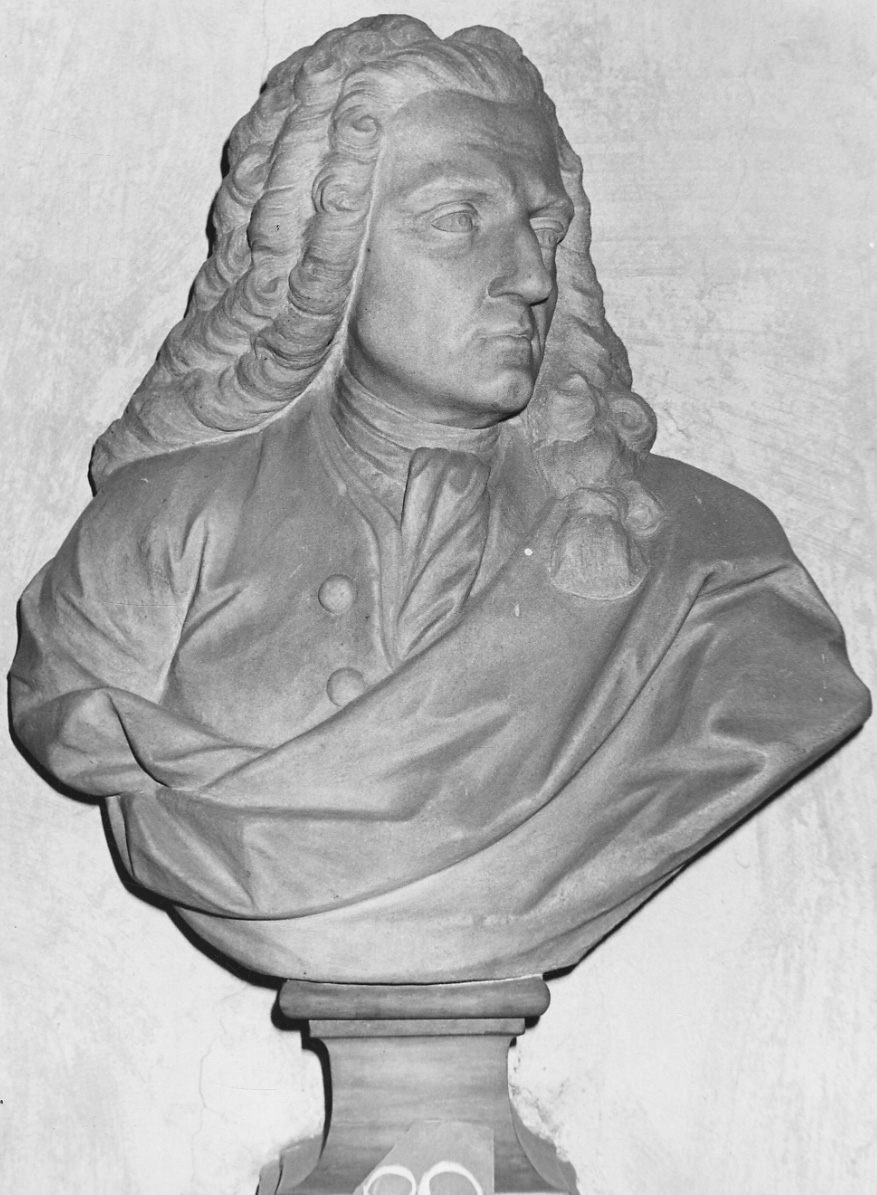 ritratto di Giulio Cesare Emmanuel (busto, opera isolata) di Parodi Giovanni Battista (metà sec. XVIII)