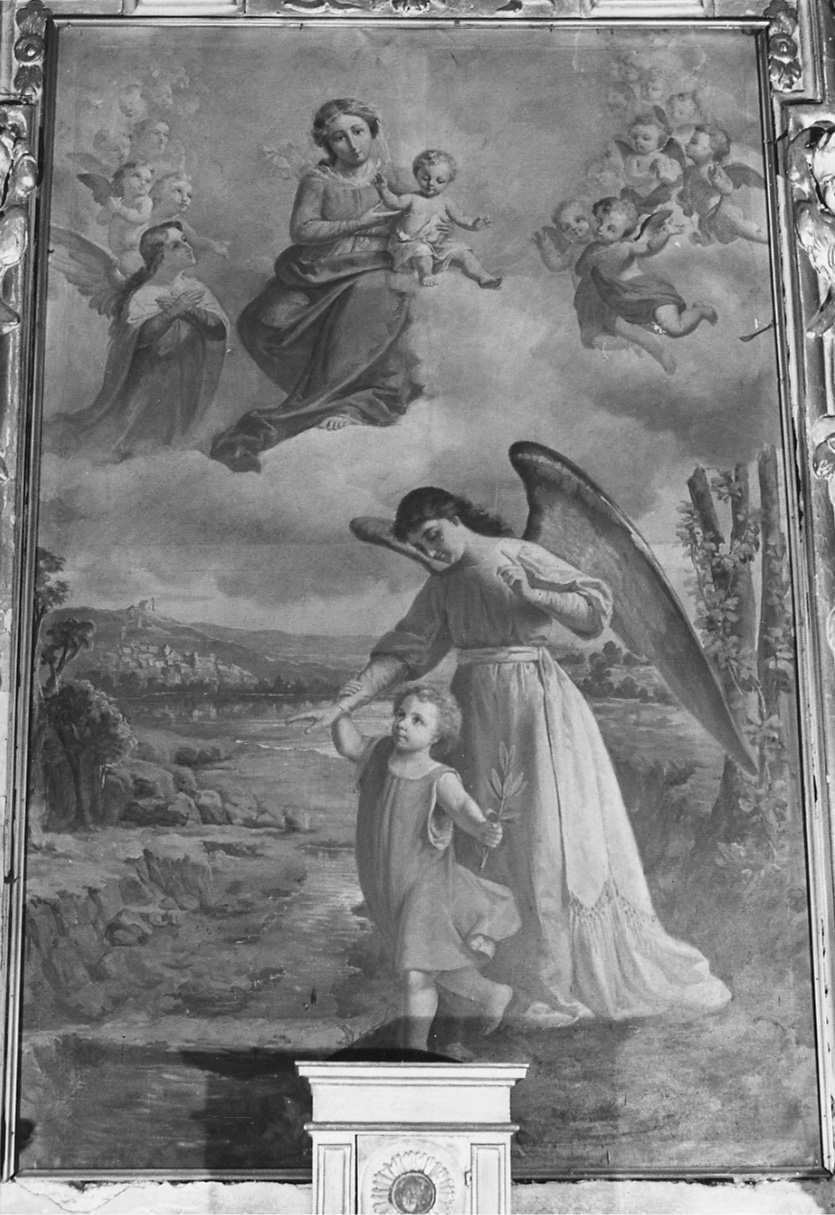 angelo custode (dipinto, opera isolata) di Silvestro S (inizio sec. XX)