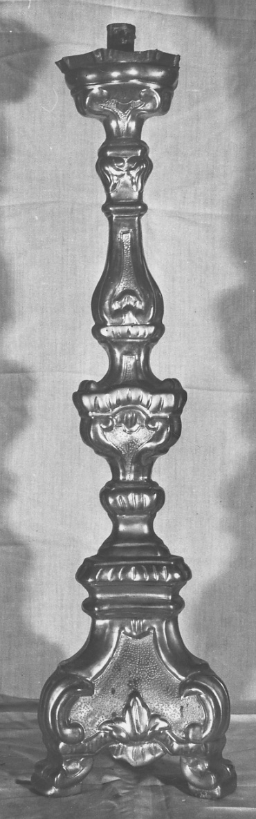 candeliere, serie - bottega piemontese (seconda metà sec. XVIII)