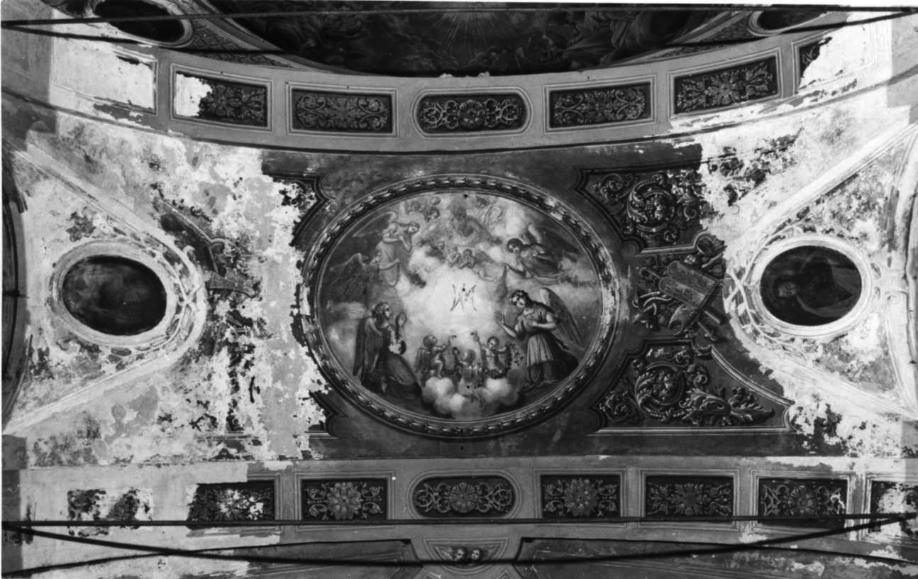 angeli adoranti il monogramma mariano (dipinto, elemento d'insieme) di Doria Nicola (metà sec. XIX)