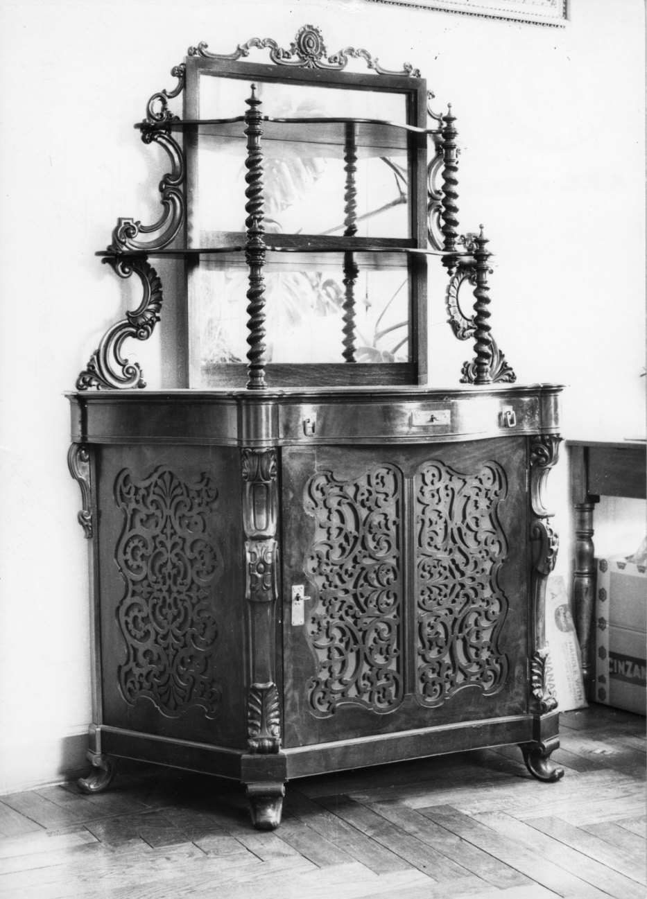 credenza con alzata, opera isolata - bottega italiana (inizio sec. XX)