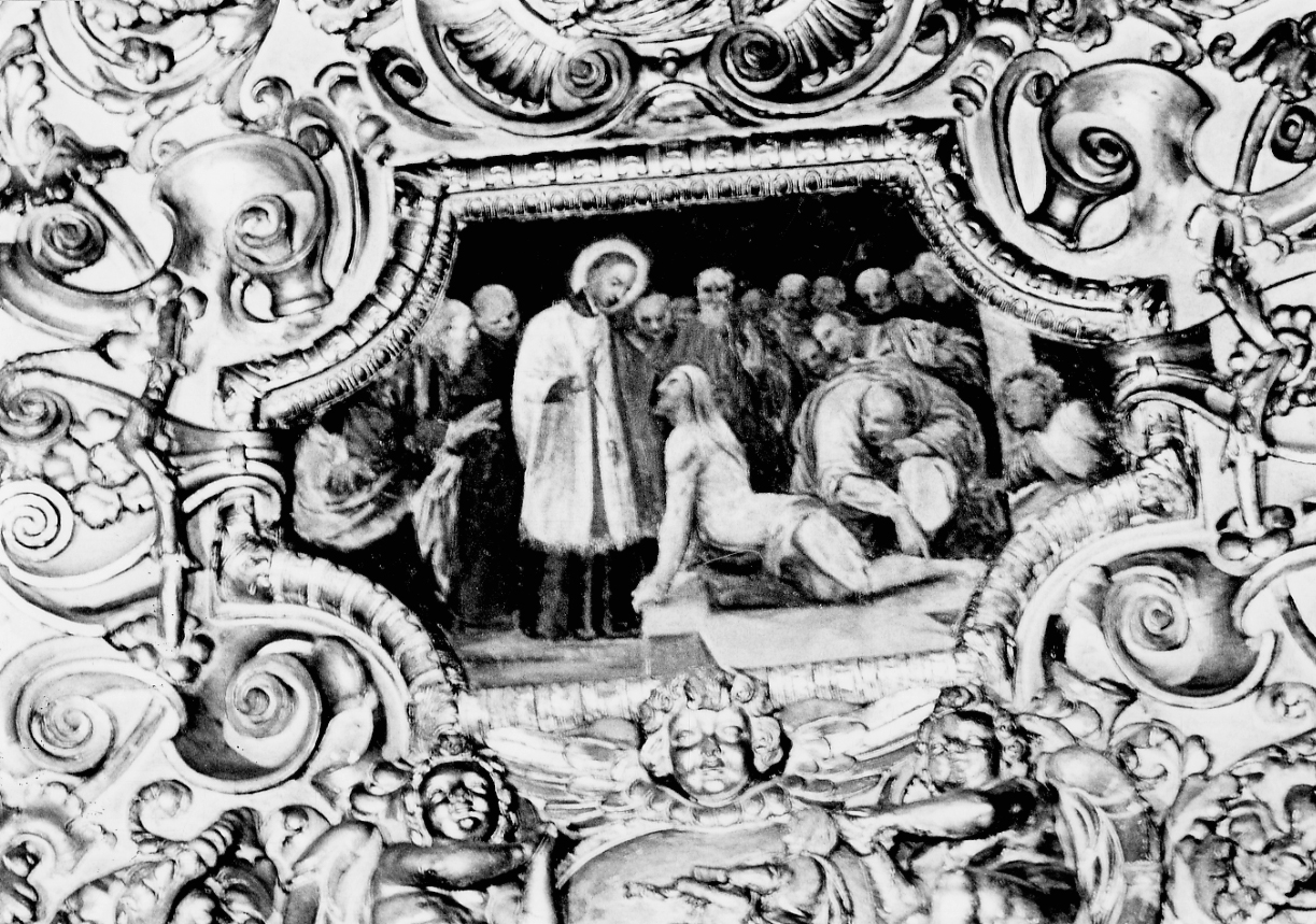 San Francesco Saverio riporta alla vita i defunti (decorazione pittorica, elemento d'insieme) - bottega luganese (metà sec. XVII)