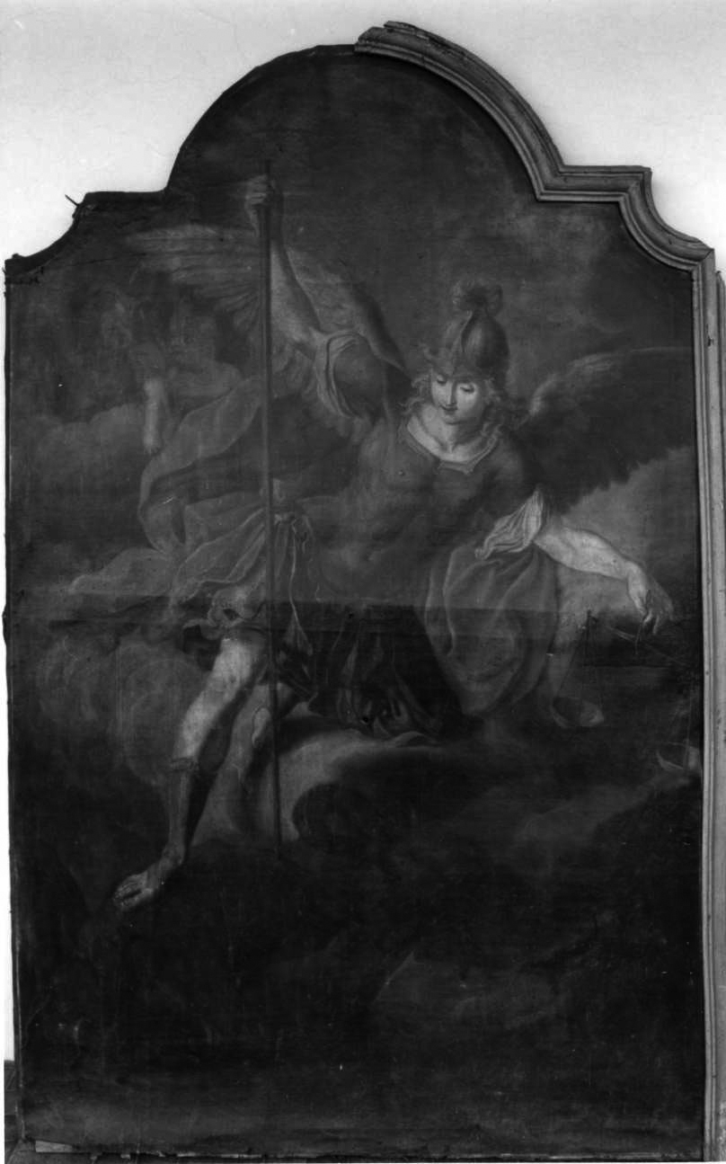 San Michele Arcangelo combatte Satana (dipinto, opera isolata) - ambito piemontese (secondo quarto sec. XVIII)