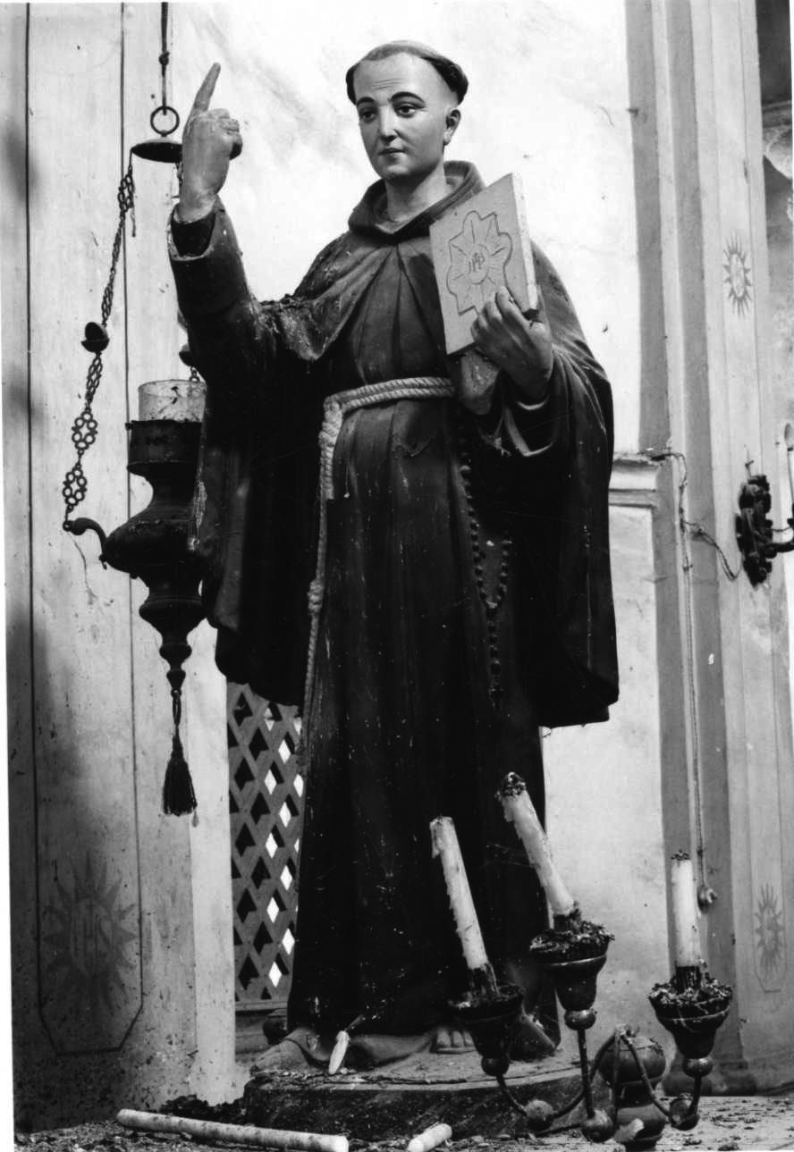 San Bernardino da Siena (statua, opera isolata) - bottega piemontese (fine sec. XIX)