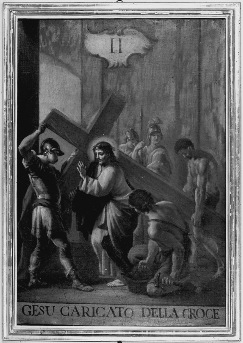 stazione II: Gesù caricato della croce (dipinto, elemento d'insieme) - ambito piemontese (terzo quarto sec. XVIII)