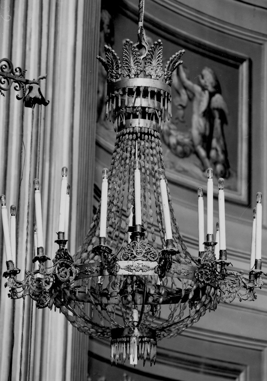 lampadario da chiesa, serie - produzione italiana (seconda metà sec. XIX)