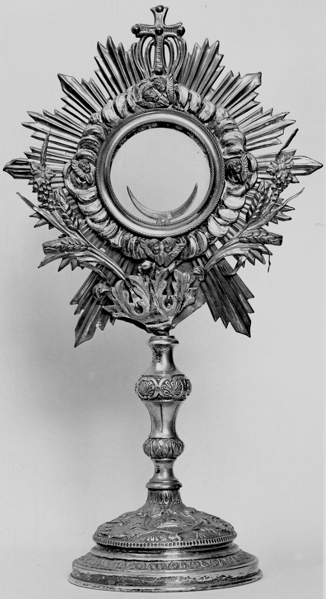 ostensorio - a raggiera, opera isolata - produzione italiana (primo quarto sec. XX)