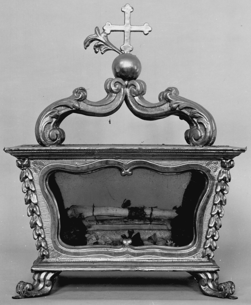 reliquiario a teca - a urna, opera isolata - bottega piemontese (sec. XVIII)