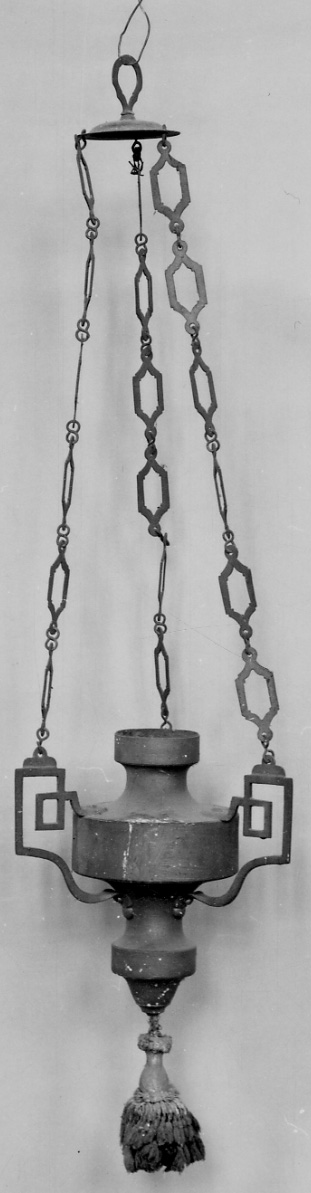 lampada pensile, opera isolata - bottega piemontese (inizio sec. XIX)