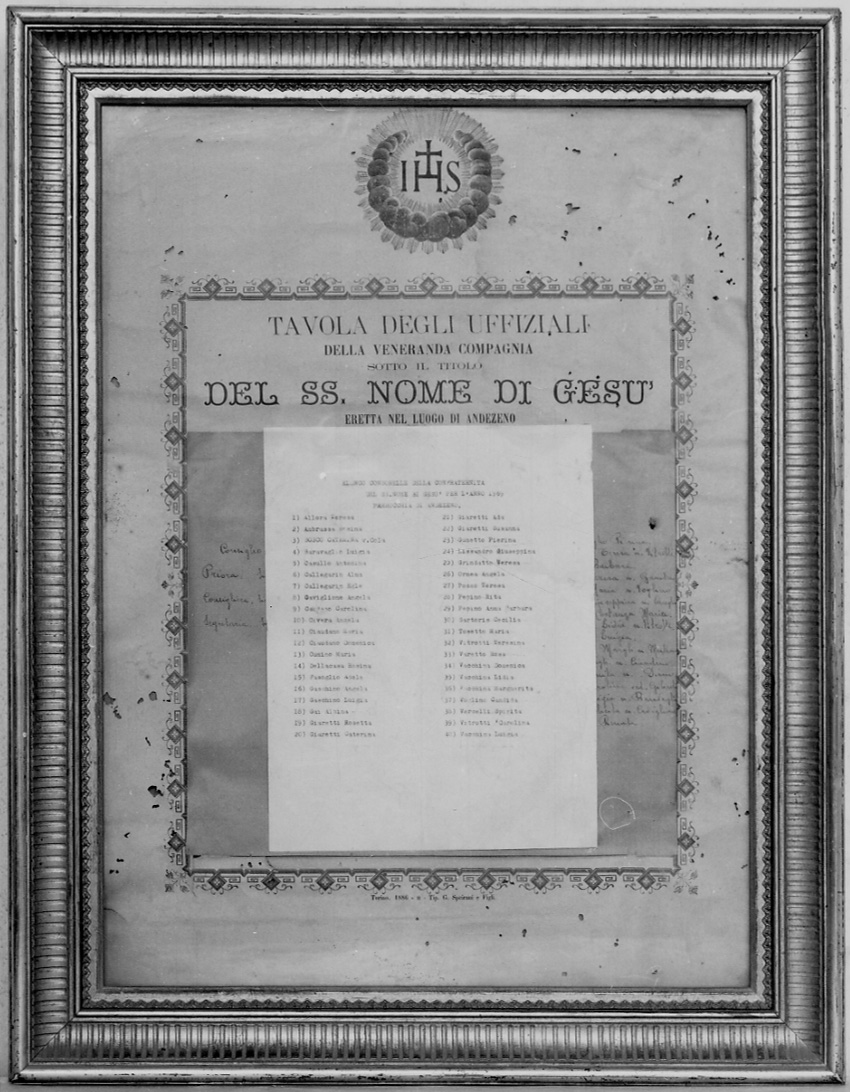 tabella di confraternita, opera isolata - bottega torinese (ultimo quarto sec. XIX)