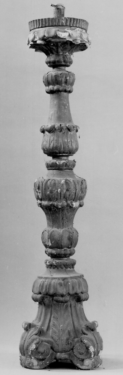 candeliere, opera isolata - bottega piemontese (terzo quarto sec. XIX)