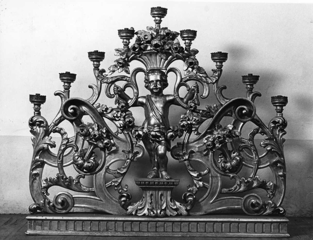 candelabro, serie - bottega piemontese (terzo quarto sec. XVII)