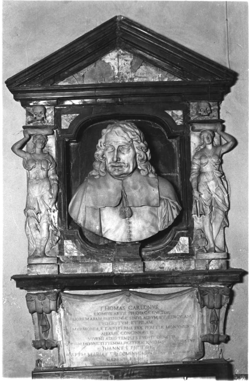 busto ritratto di Tommaso Carlone (monumento funebre, opera isolata) di Carlone Giuseppe Maria, Carlone Giovanni, Carlone Giovanni Domenico (terzo quarto sec. XVII)